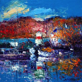 Autumn reflections at the Wee Lighthouse Crinan 24x24